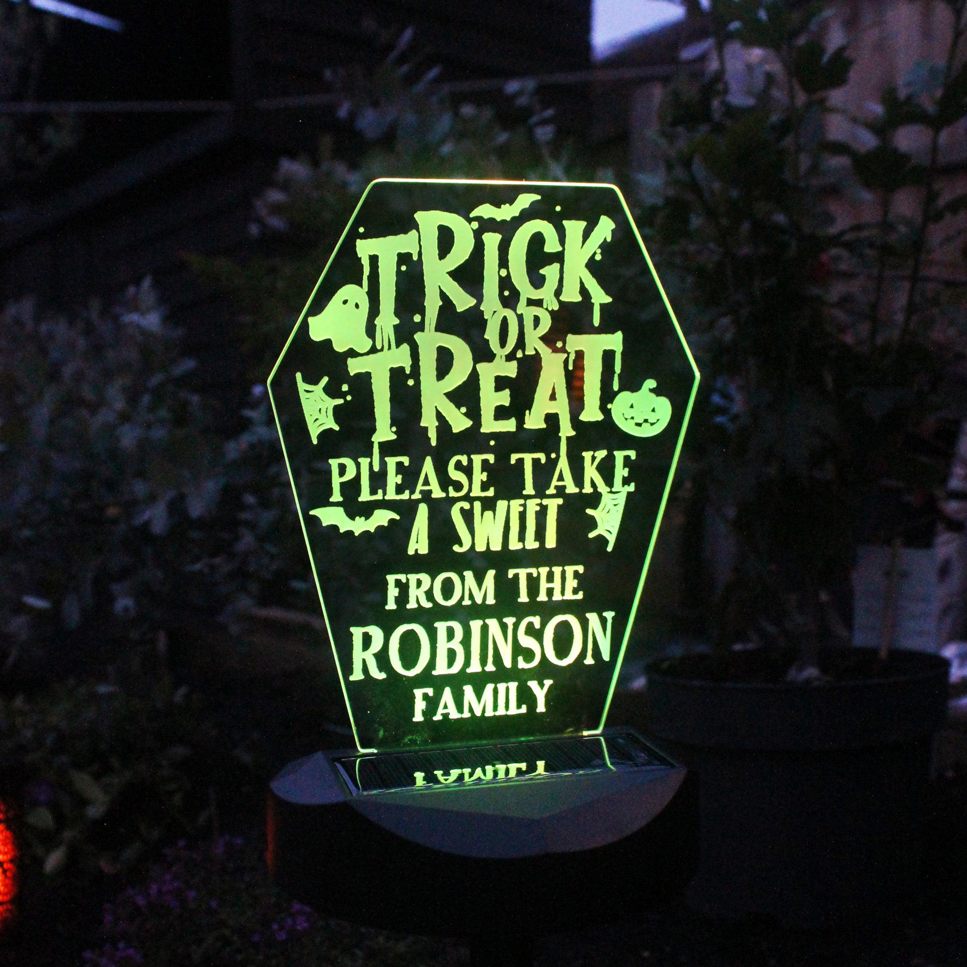 Personalised Trick or Treat Halloween Solar Light - image 4