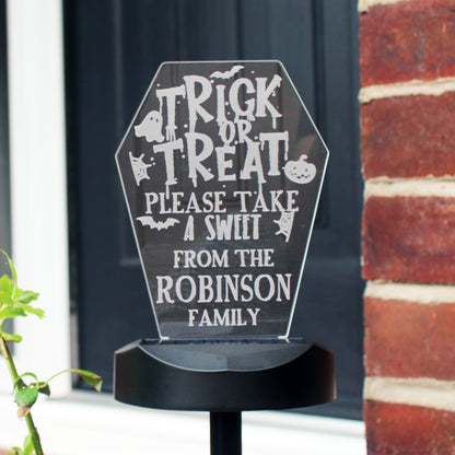 Personalised Trick or Treat Halloween Solar Light - image 6
