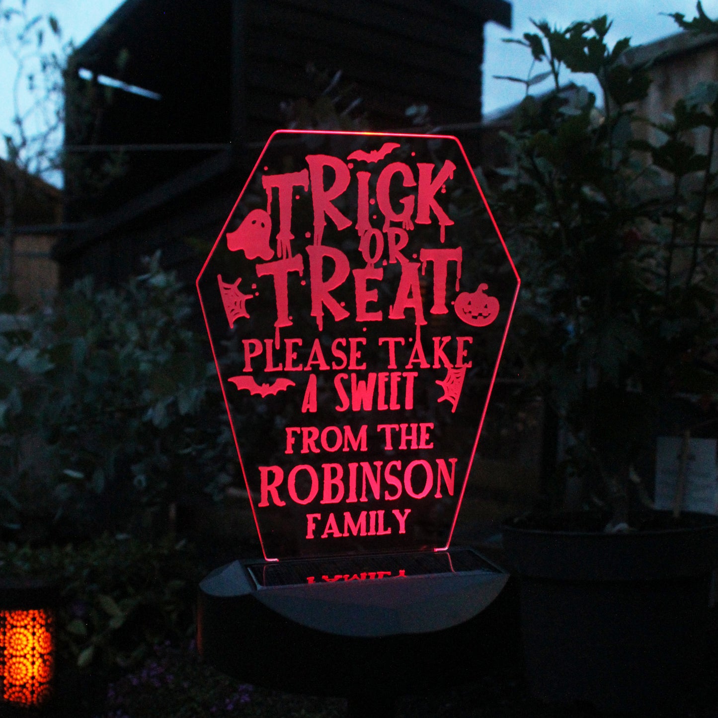 Personalised Trick or Treat Halloween Solar Light - image 7