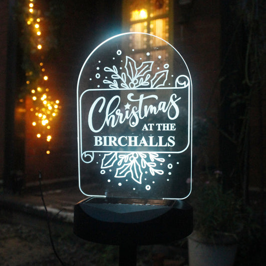 Personalised Family Christmas Outdoor Solar Light from Heartfelt Gifts