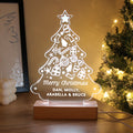 Personalised Christmas Tree Wooden Based LED Light from Heartfelt Gifts