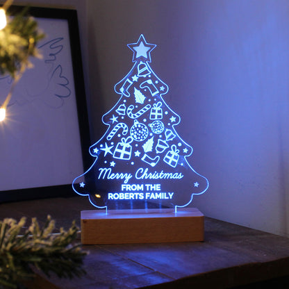 Personalised Christmas Tree Wooden Based LED Light - image 12