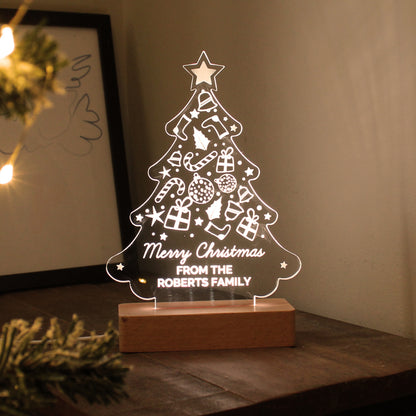 Personalised Christmas Tree Wooden Based LED Light - image 15