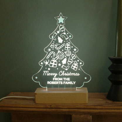 Personalised Christmas Tree Wooden Based LED Light - image 16