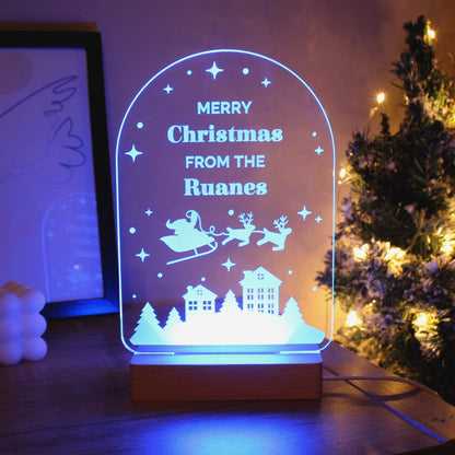 Personalised Christmas Wooden Based LED Light - image 3