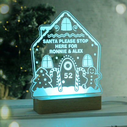 Personalised Gingerbread House Christmas Wooden Based LED Light - image 7
