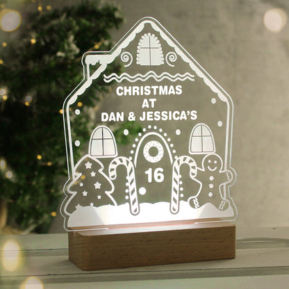 Personalised Gingerbread House Christmas Wooden Based LED Light - image 9