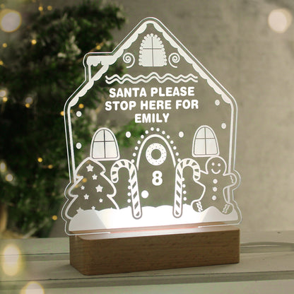 Personalised Gingerbread House Christmas Wooden Based LED Light - image 10