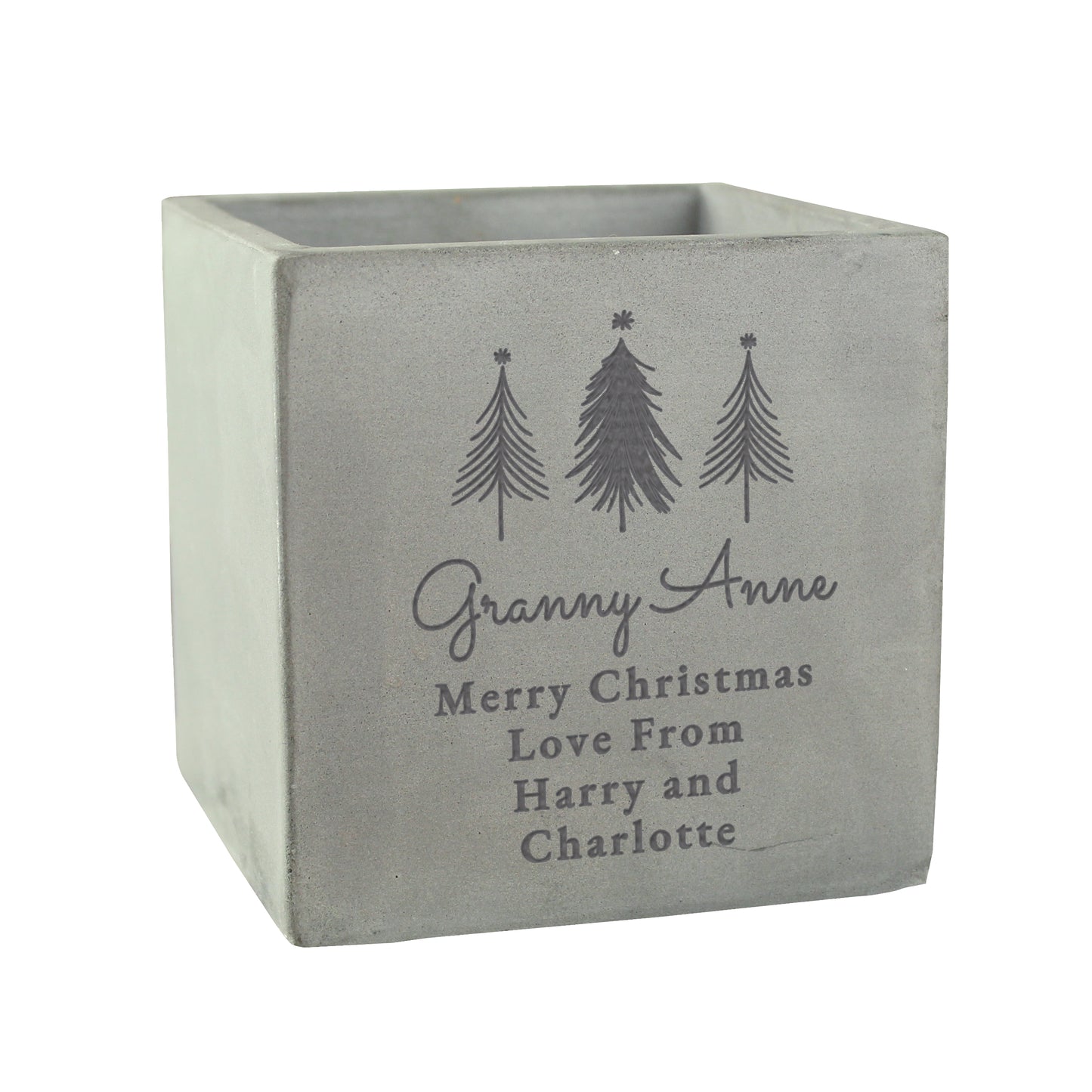 Personalised Christmas Tree Concrete Planter - image 5