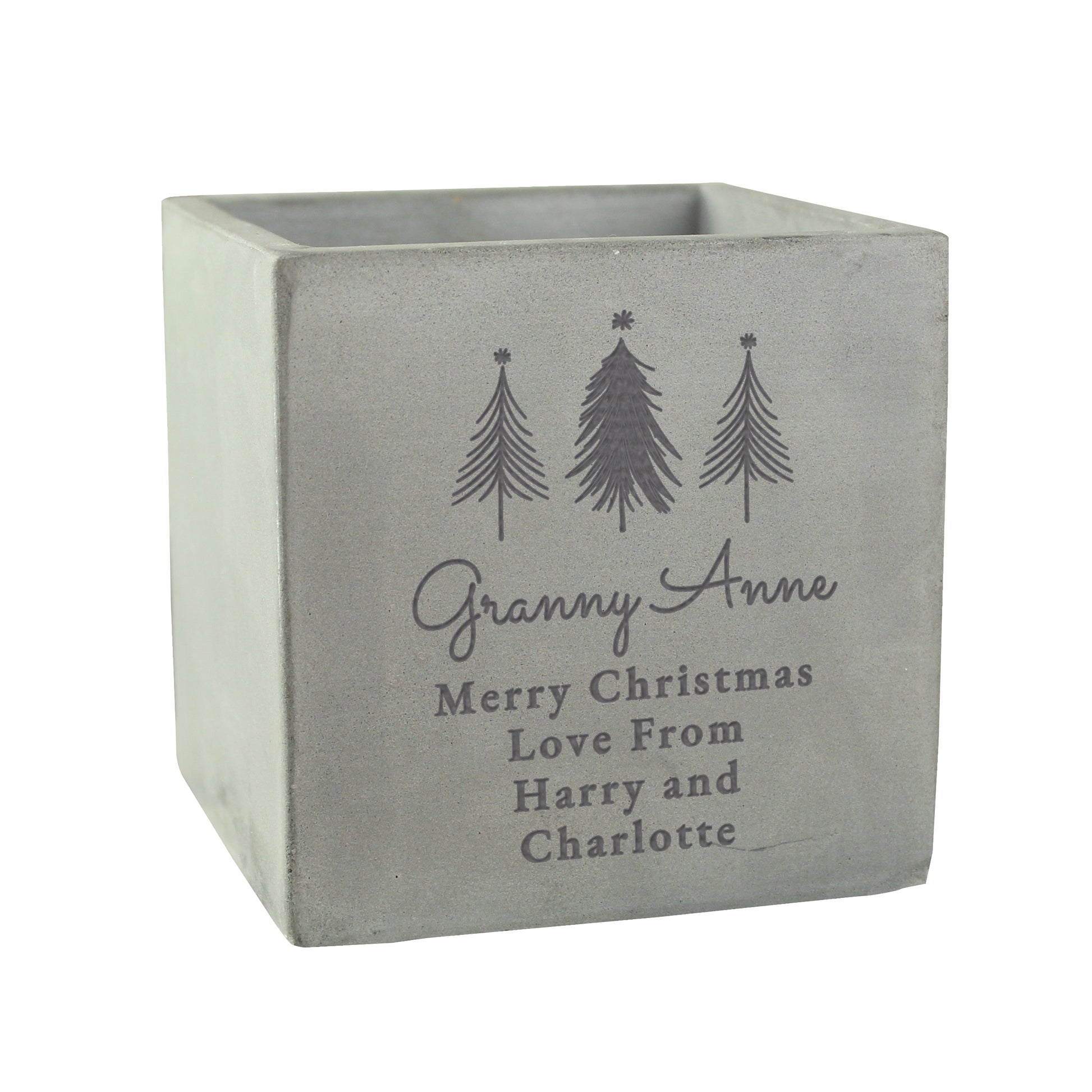 Personalised Christmas Tree Concrete Planter - image 5