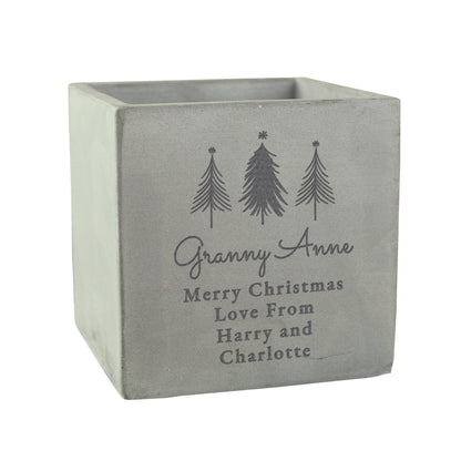 Personalised Christmas Tree Concrete Planter - image 5