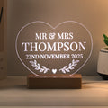Personalised Wedding Heart LED Light from Heartfelt Gifts