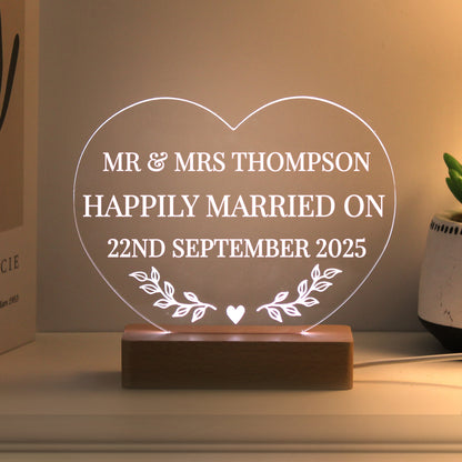 Personalised Wedding Heart LED Light - image 3