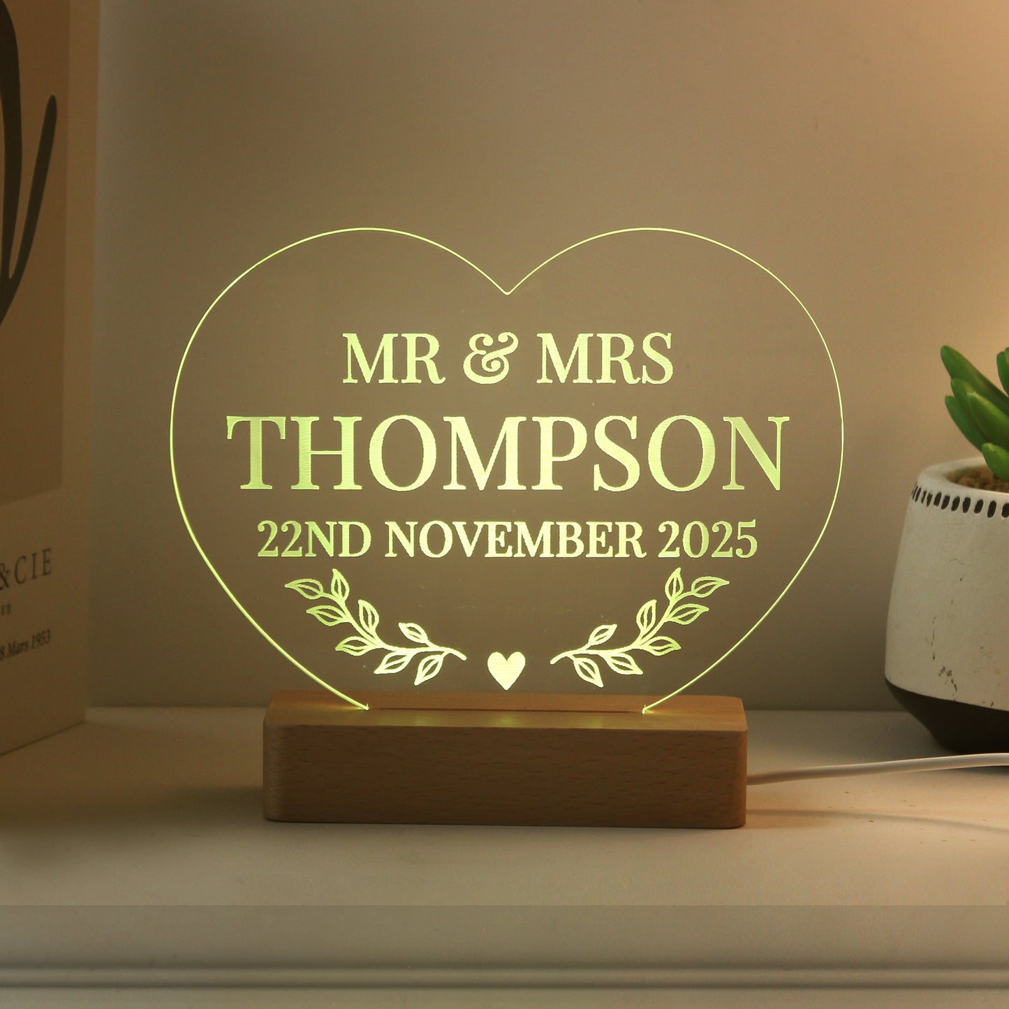 Personalised Wedding Heart LED Light - image 4
