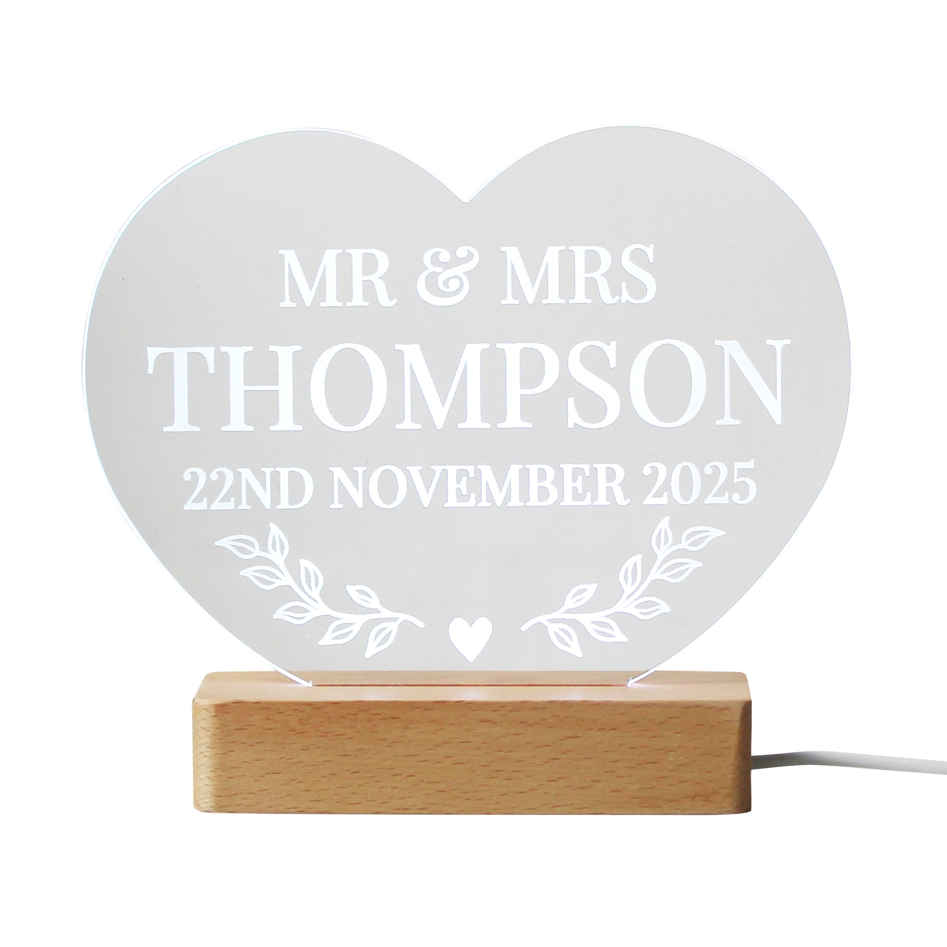 Personalised Wedding Heart LED Light - image 6