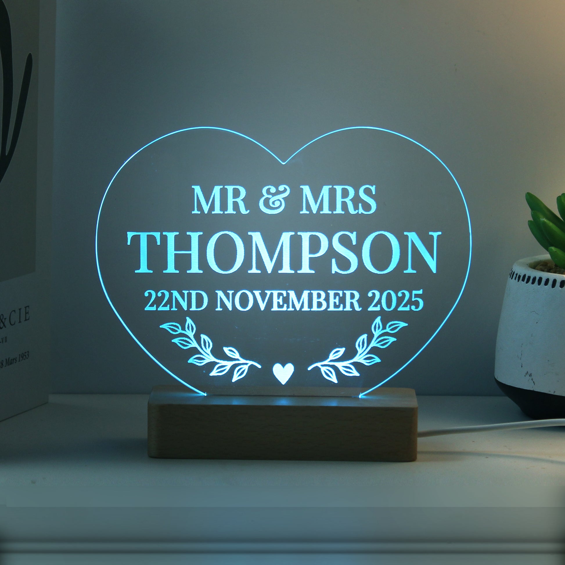 Personalised Wedding Heart LED Light - image 7