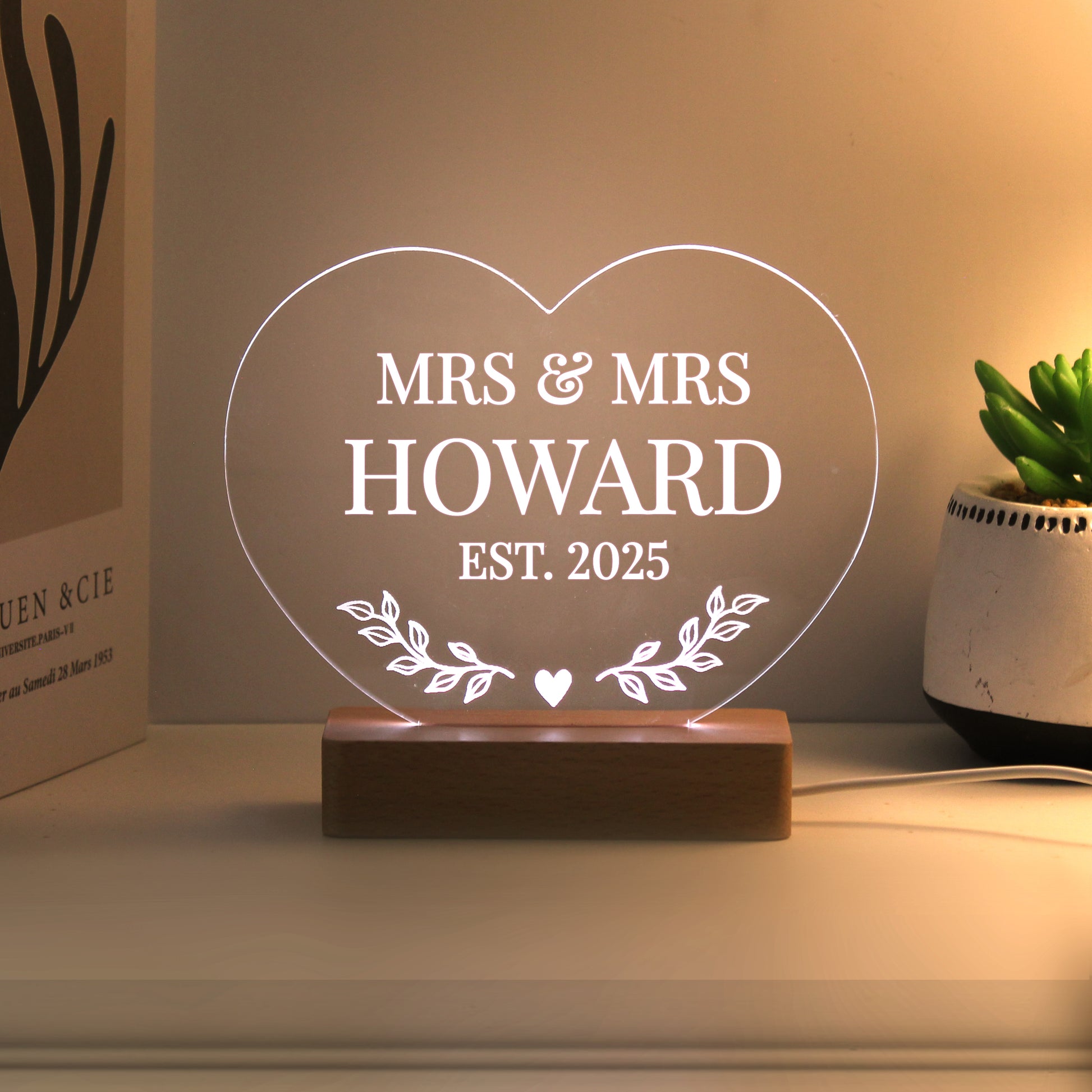 Personalised Wedding Heart LED Light - image 8