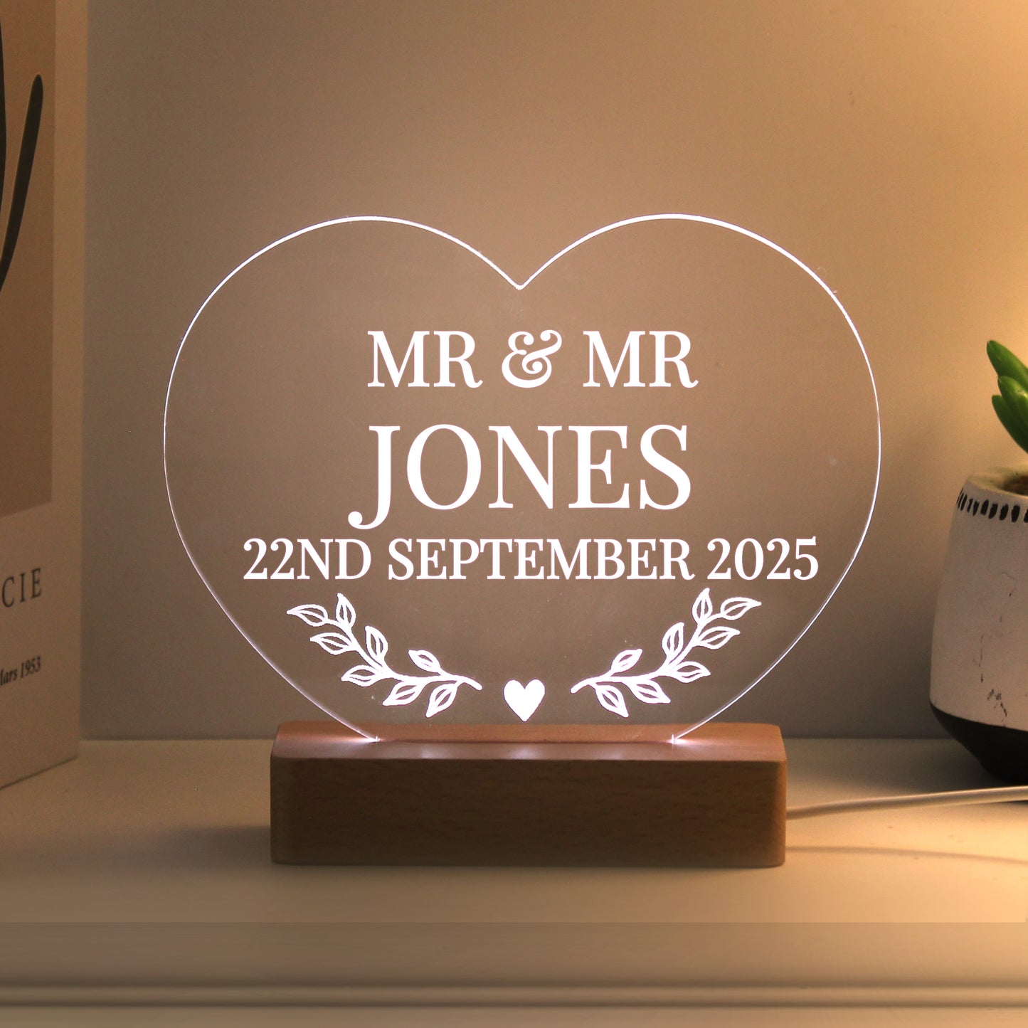 Personalised Wedding Heart LED Light - image 9