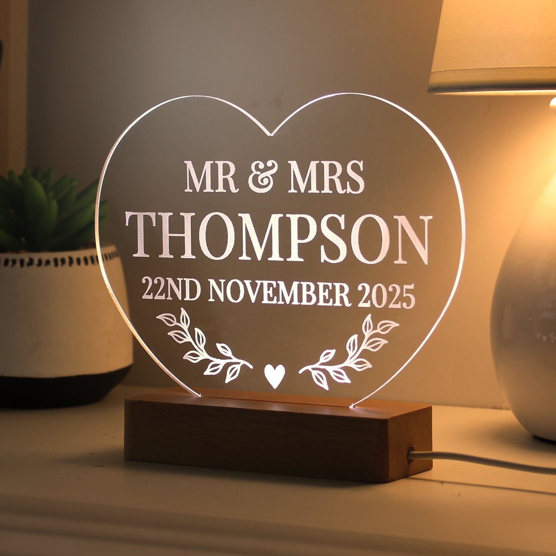 Personalised Wedding Heart LED Light - image 10