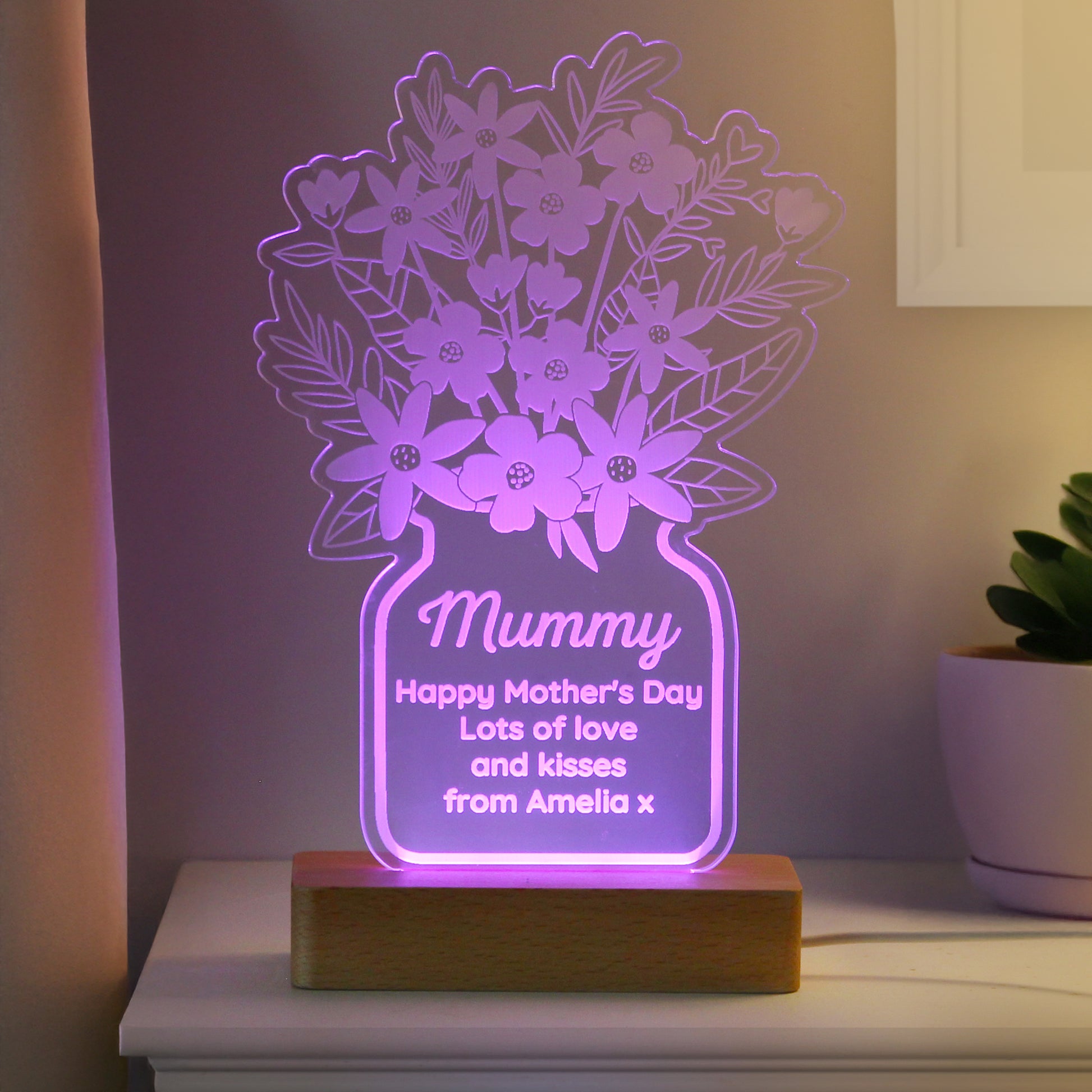 Personalised Flower Vase LED Light - image 3