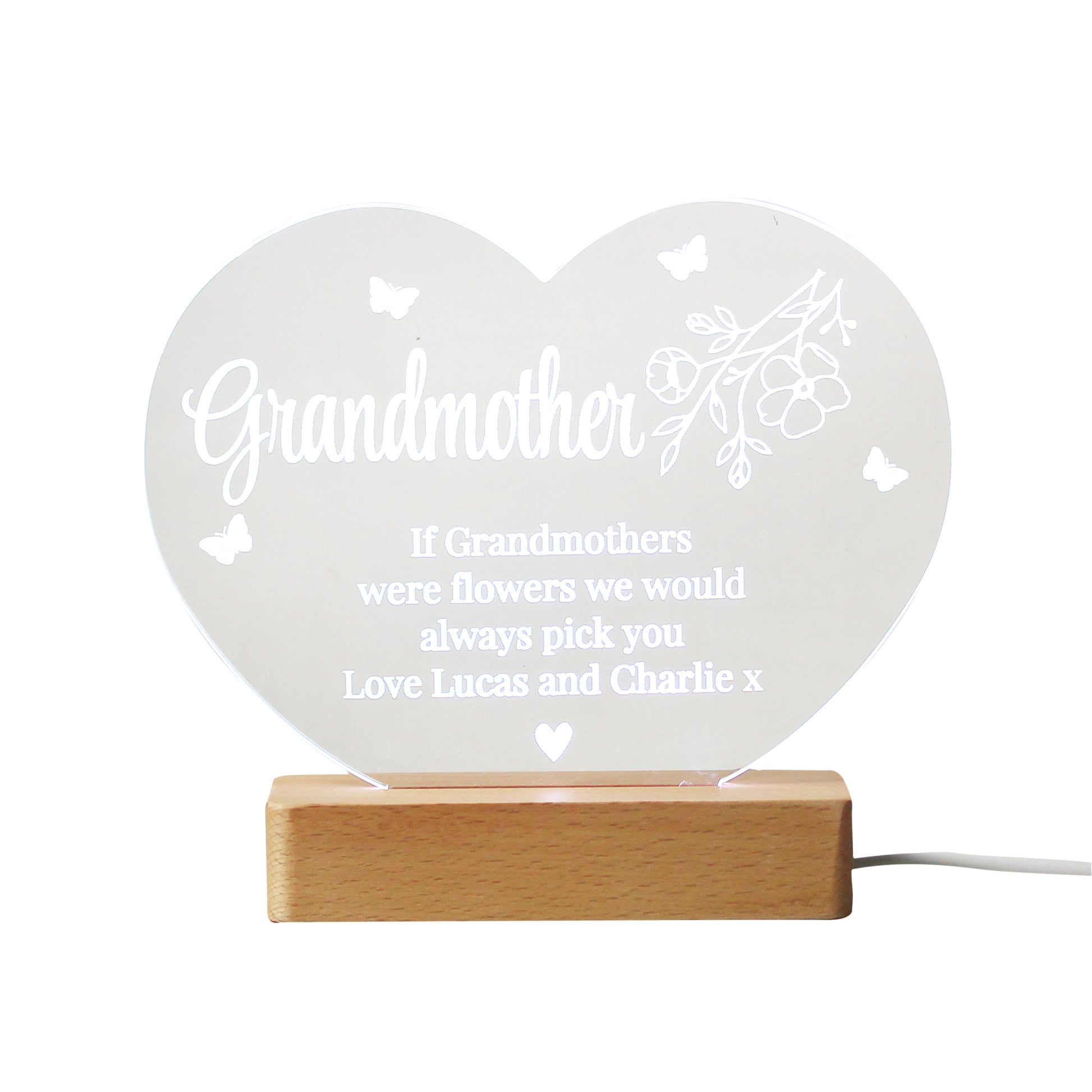 Personalised Floral Heart LED Light - image 5