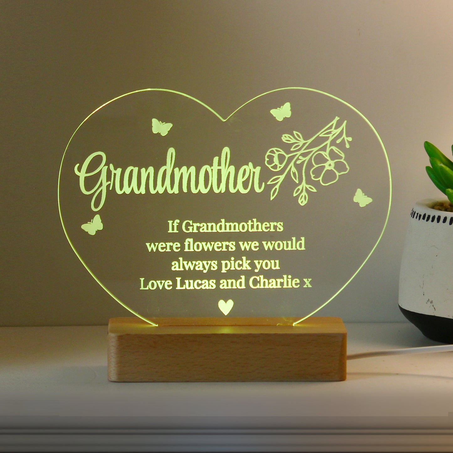 Personalised Floral Heart LED Light - image 8