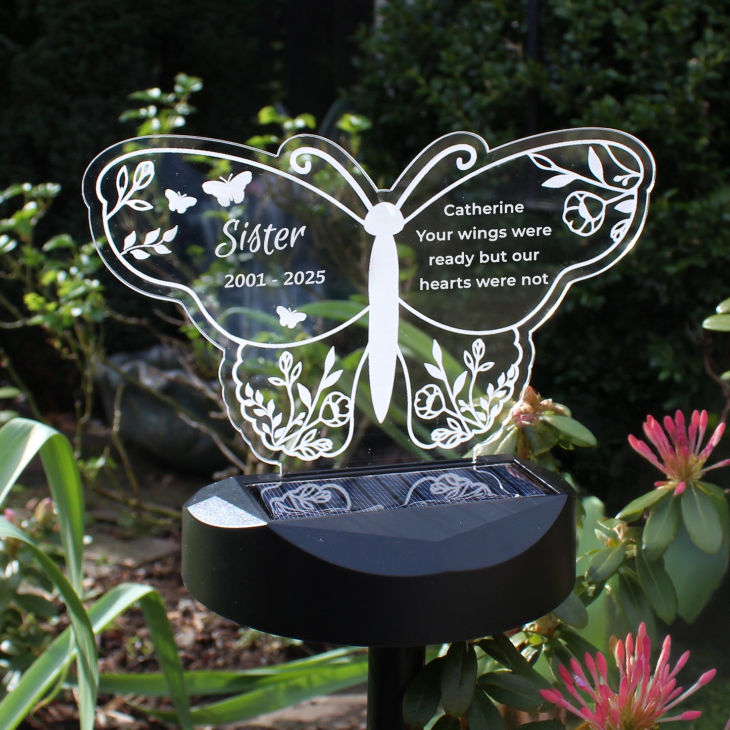 Personalised Memorial Solar Light - Butterfly - image 2