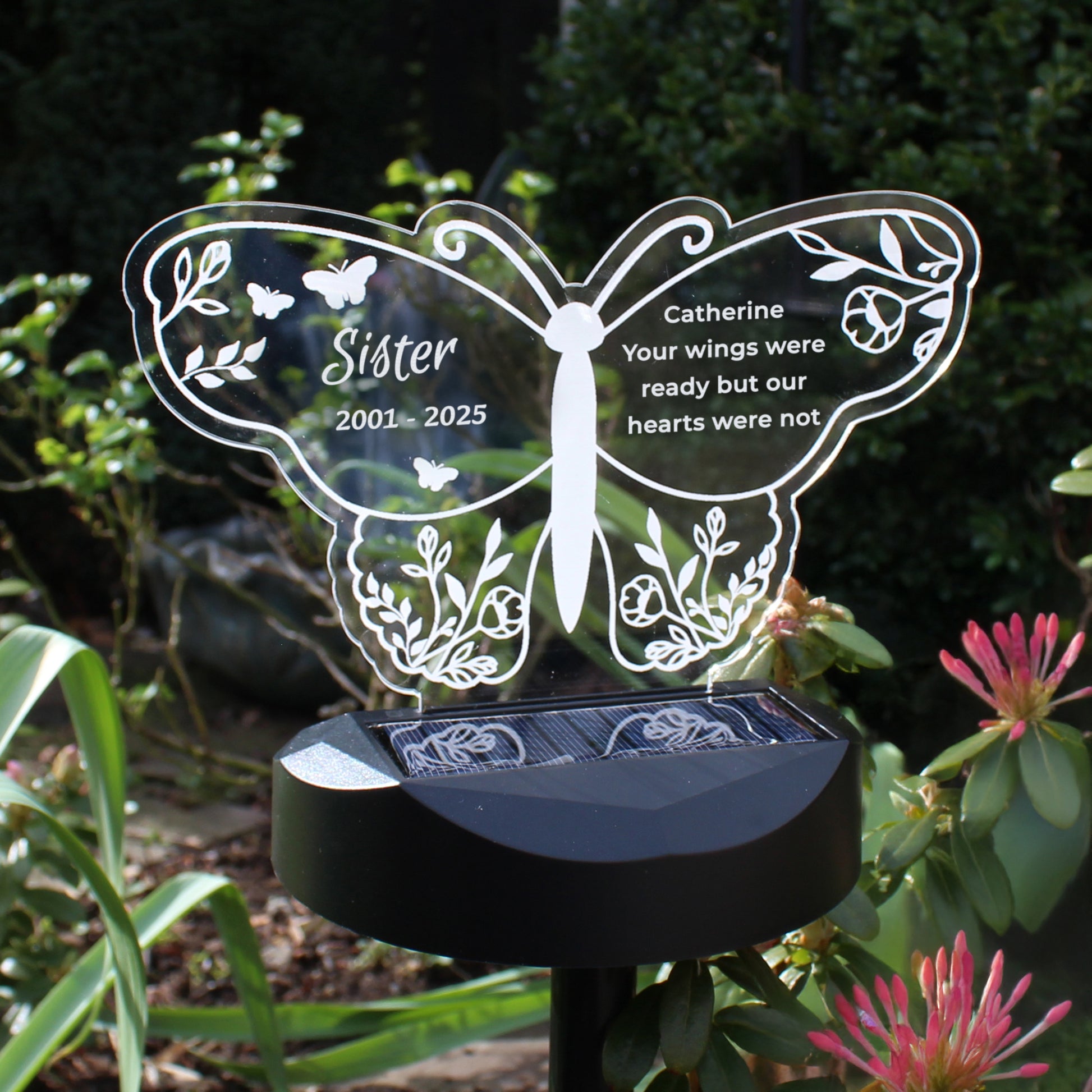 Personalised Memorial Solar Light - Butterfly - image 2