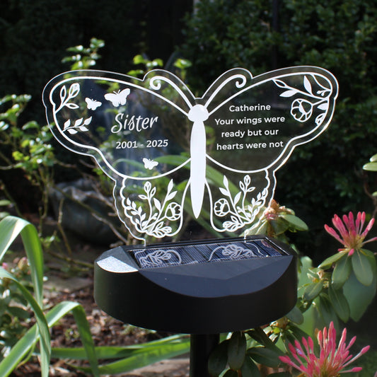 Personalised Memorial Solar Light - Butterfly - image 2
