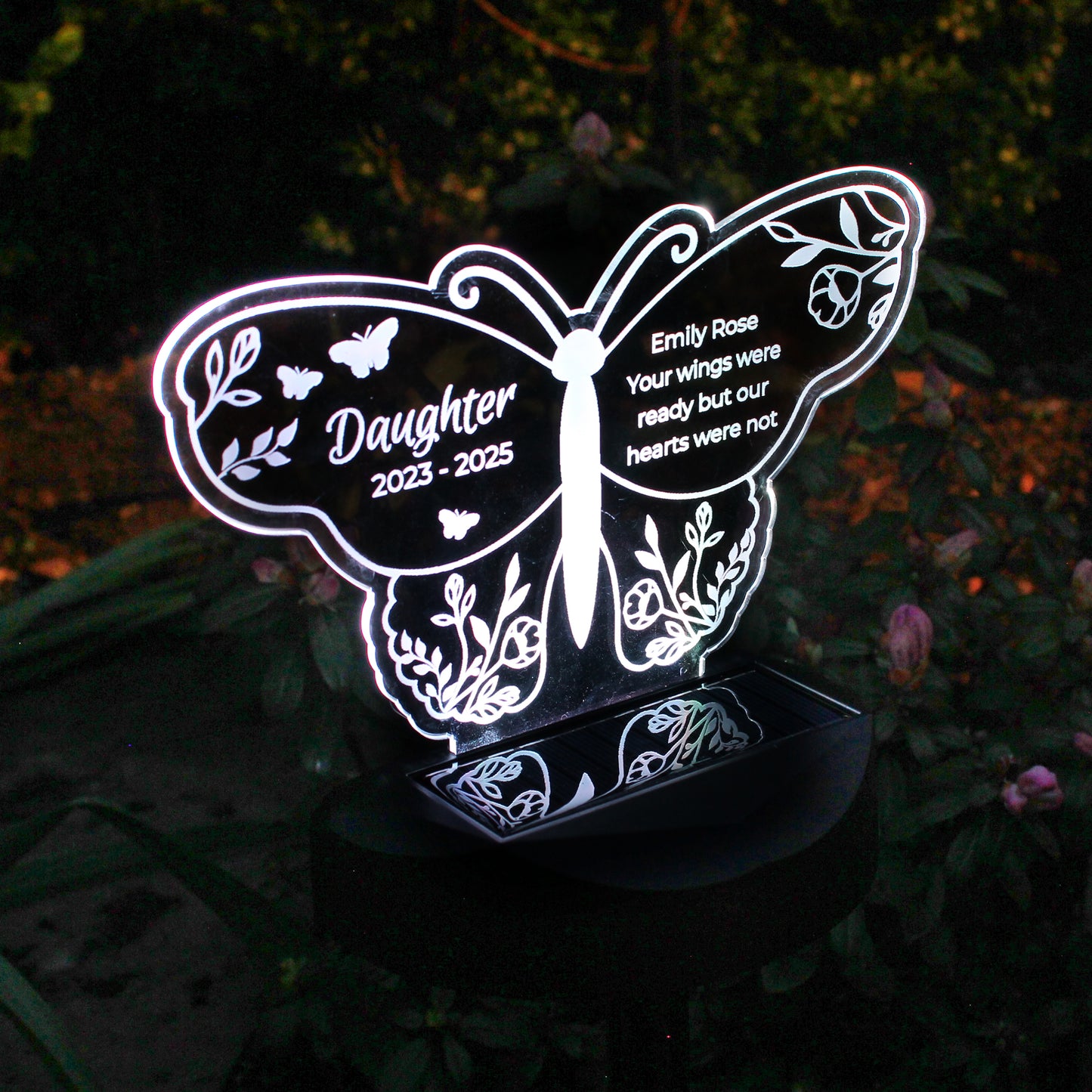 Personalised Memorial Solar Light - Butterfly - image 3