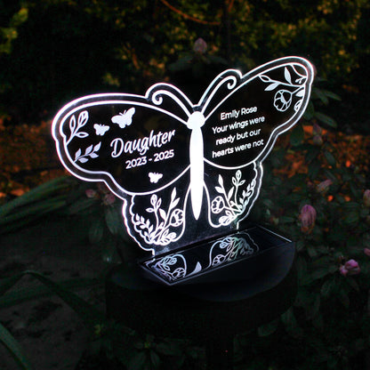 Personalised Memorial Solar Light - Butterfly - image 3
