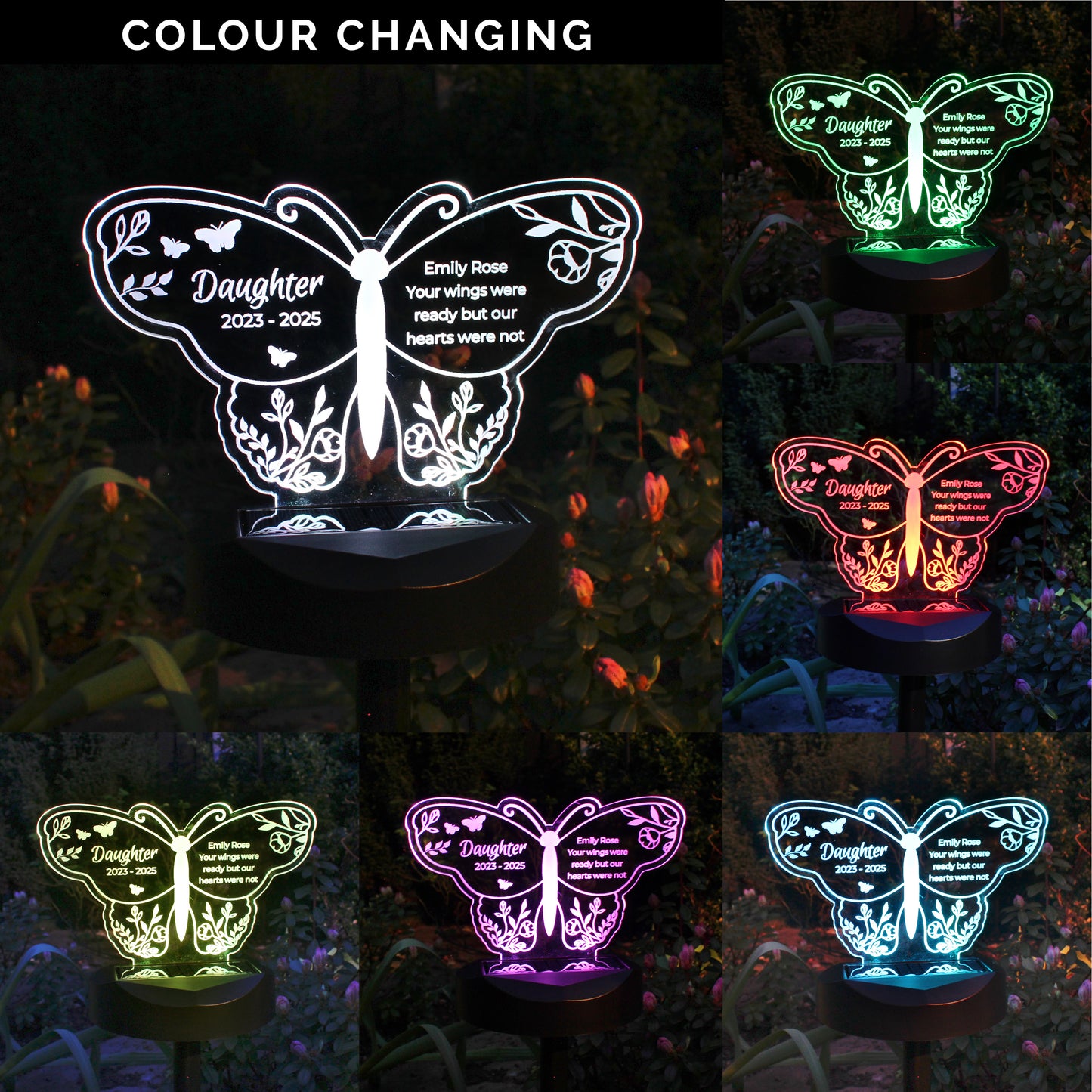 Personalised Memorial Solar Light - Butterfly - image 5