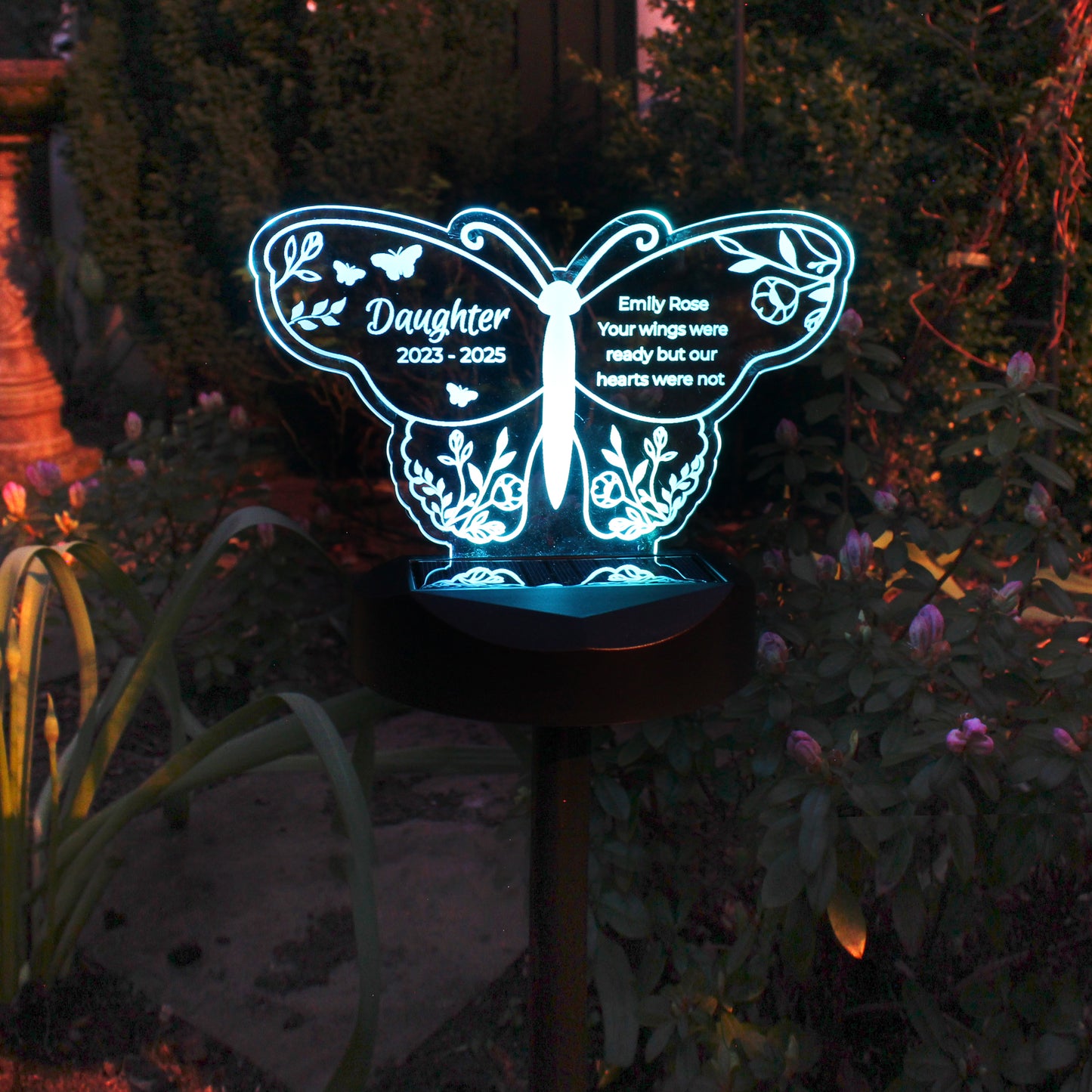 Personalised Memorial Solar Light - Butterfly - image 6
