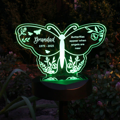 Personalised Memorial Solar Light - Butterfly - image 8