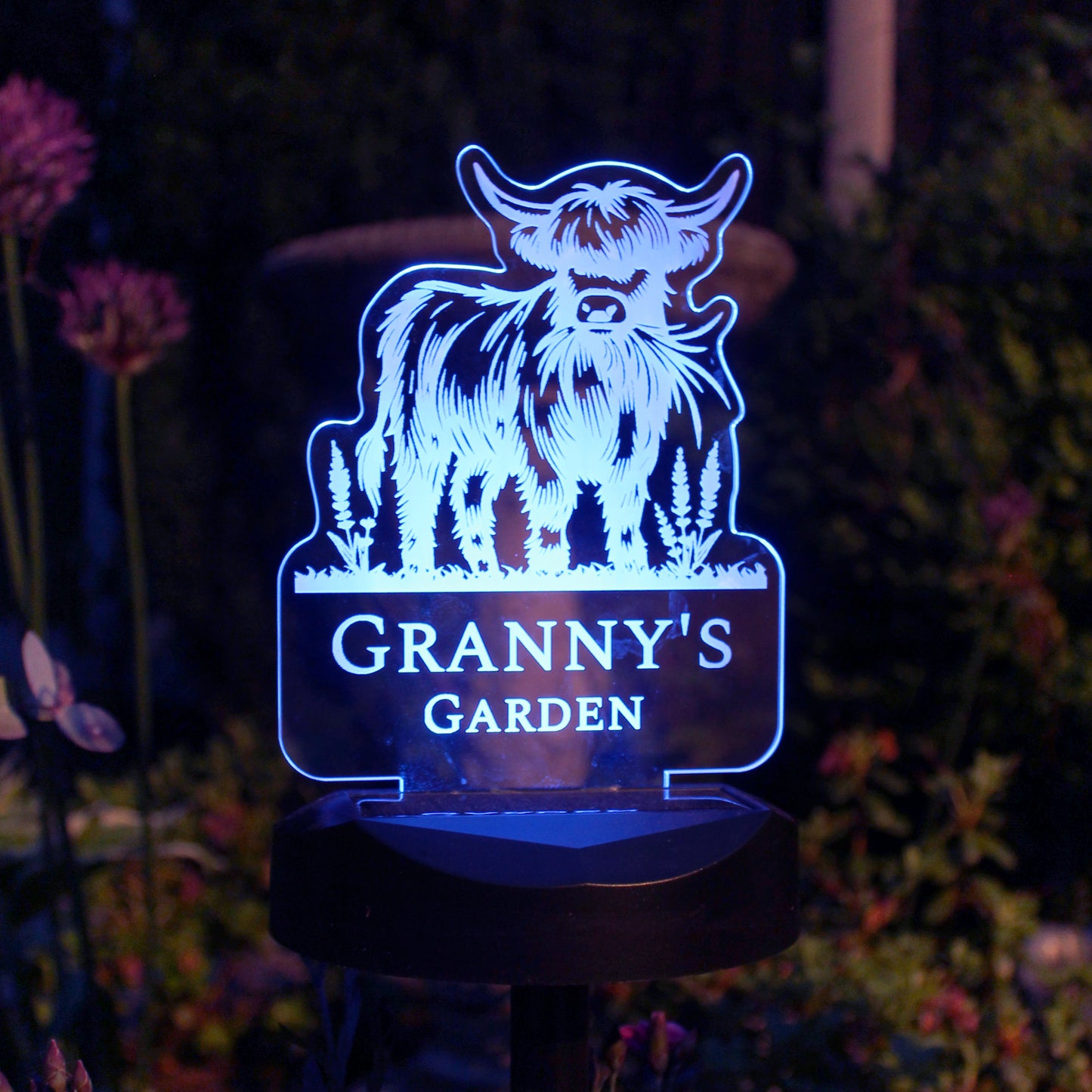 Personalised Highland Cow Garden Solar Light - image 3