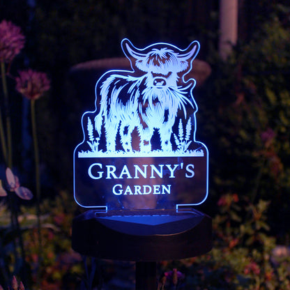 Personalised Highland Cow Garden Solar Light - image 3