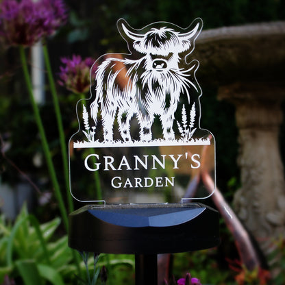 Personalised Highland Cow Garden Solar Light - image 4