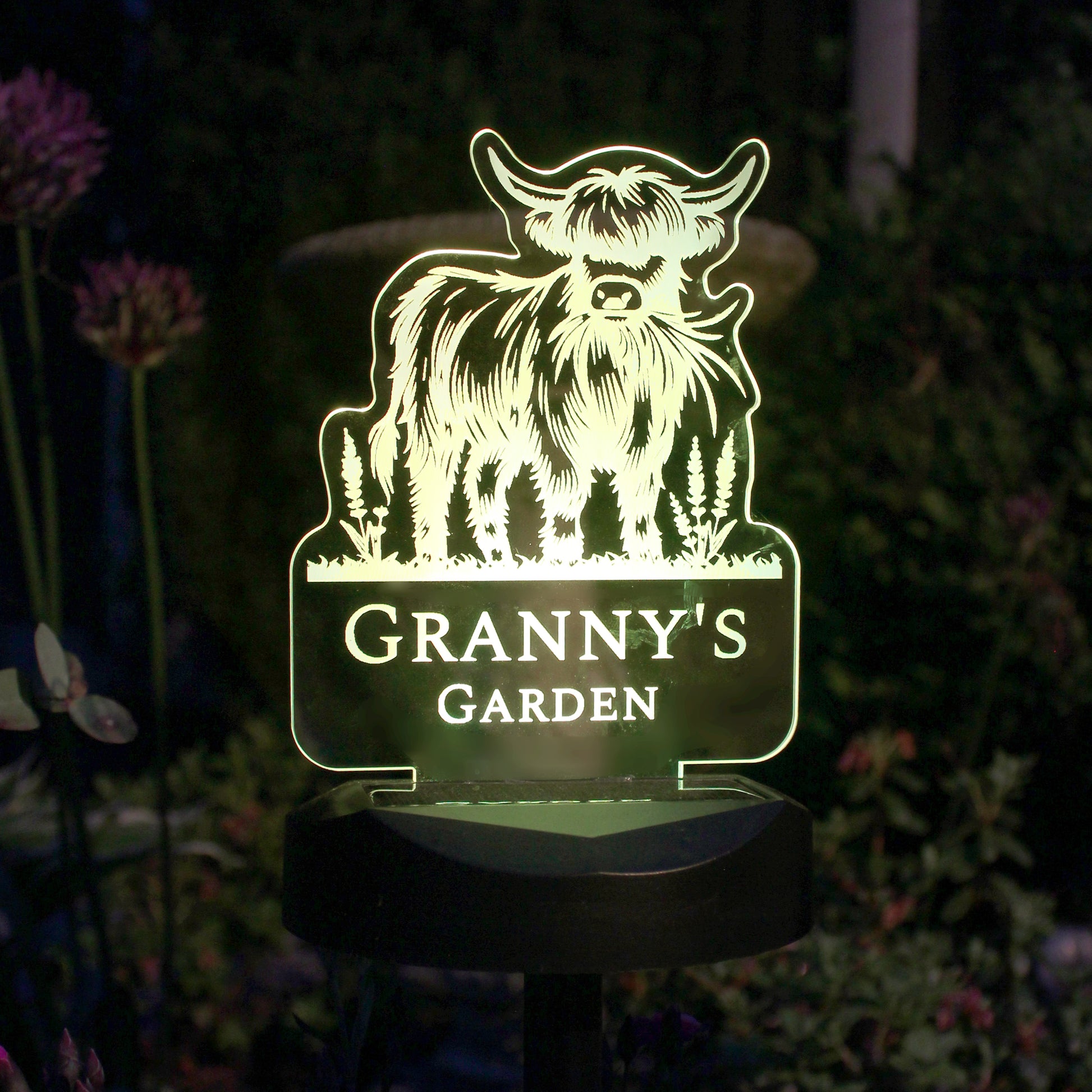Personalised Highland Cow Garden Solar Light - image 5