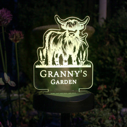 Personalised Highland Cow Garden Solar Light - image 5