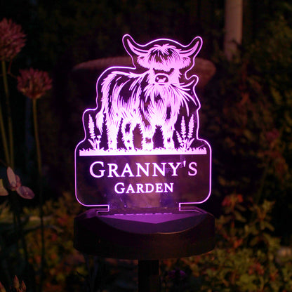 Personalised Highland Cow Garden Solar Light - image 6