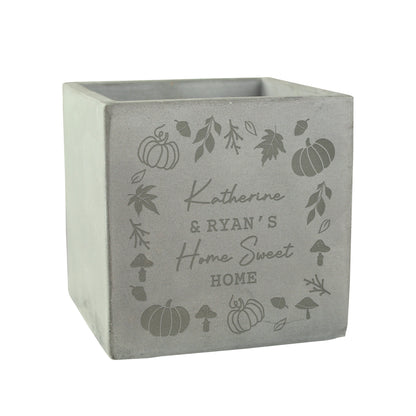 Personalised Pumpkin Concrete Plant Pot – Autumn Indoor Planter Seasonal Gift - image 4