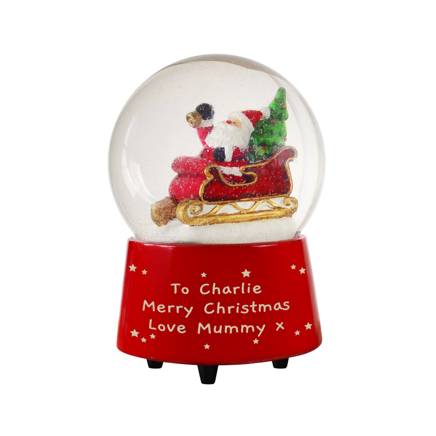 Personalised Message Musical Santa Snow Globe – Christmas Keepsake Gift - image 5