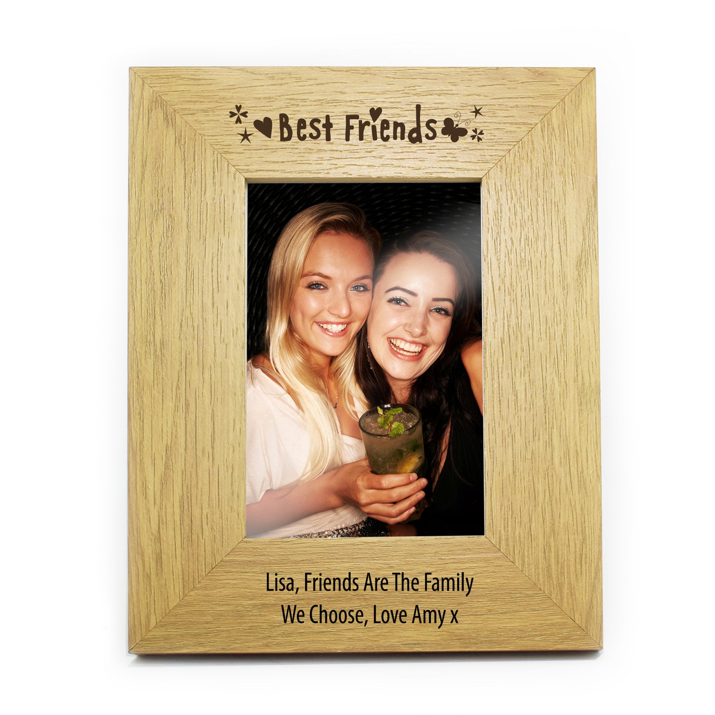Personalised Oak Finish 6x4 Best Friends Photo Frame - image 2