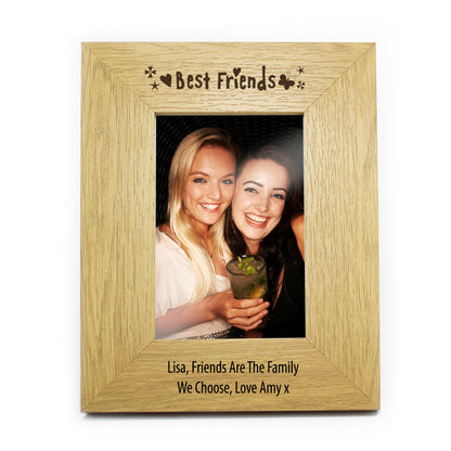 Personalised Oak Finish 6x4 Best Friends Photo Frame - image 2