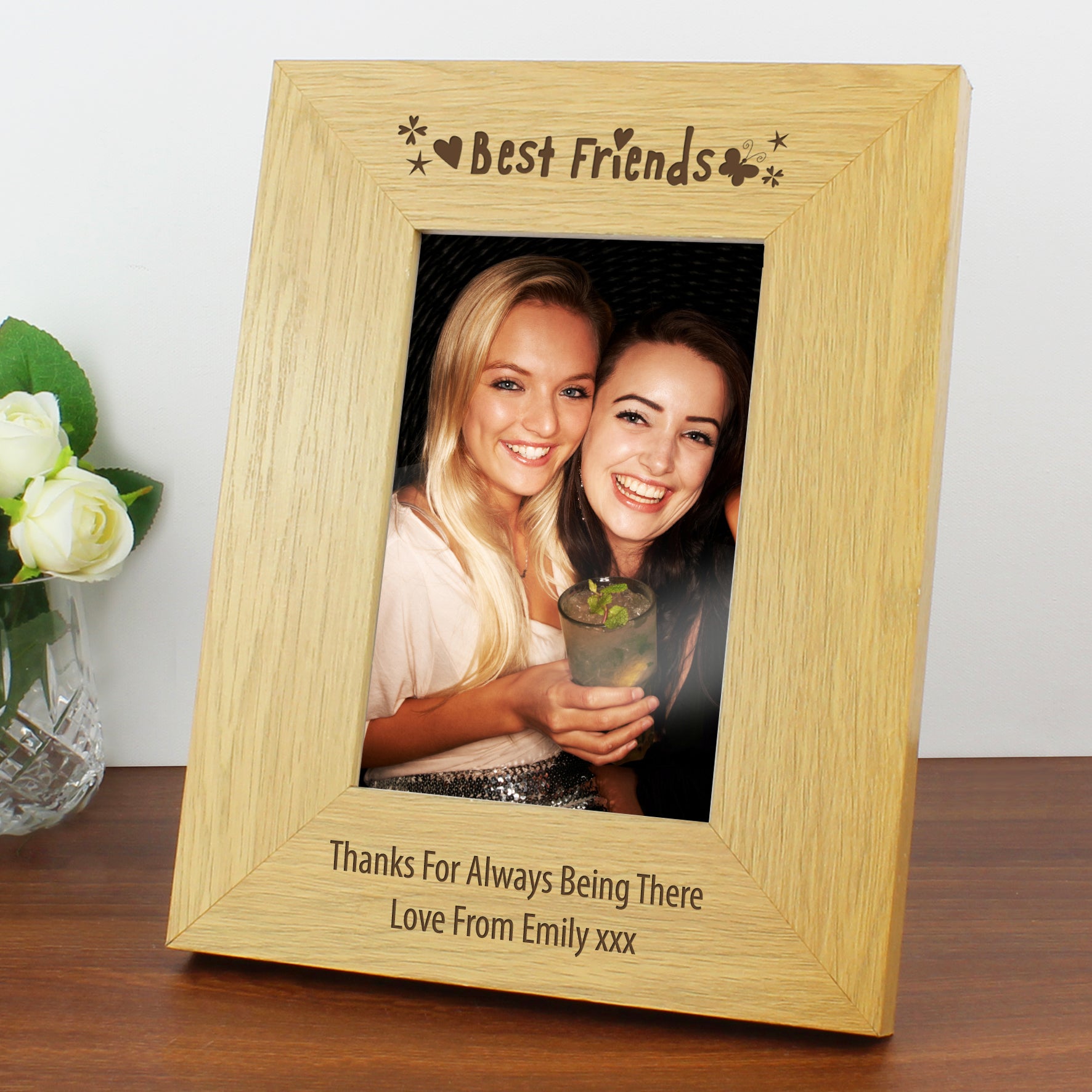 Personalised Oak Finish 6x4 Best Friends Photo Frame - image 3
