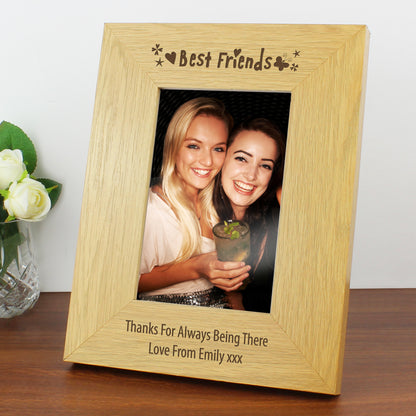 Personalised Oak Finish 6x4 Best Friends Photo Frame - image 3