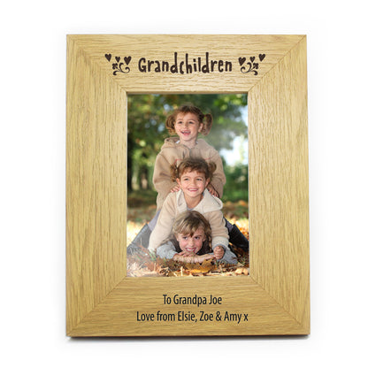 Personalised Oak Finish 6x4 Grandchildren Photo Frame - image 2