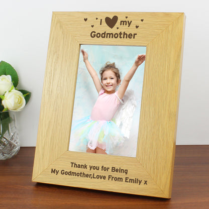 Personalised Oak Finish 6x4 I Heart My Photo Frame - image 7