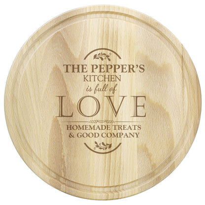 Personalised Full of Love Large Round Chopping Board - image 2