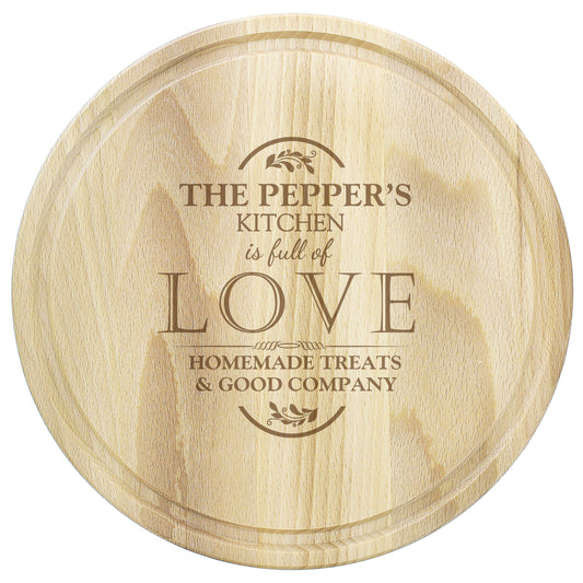 Personalised Full of Love Large Round Chopping Board - image 2